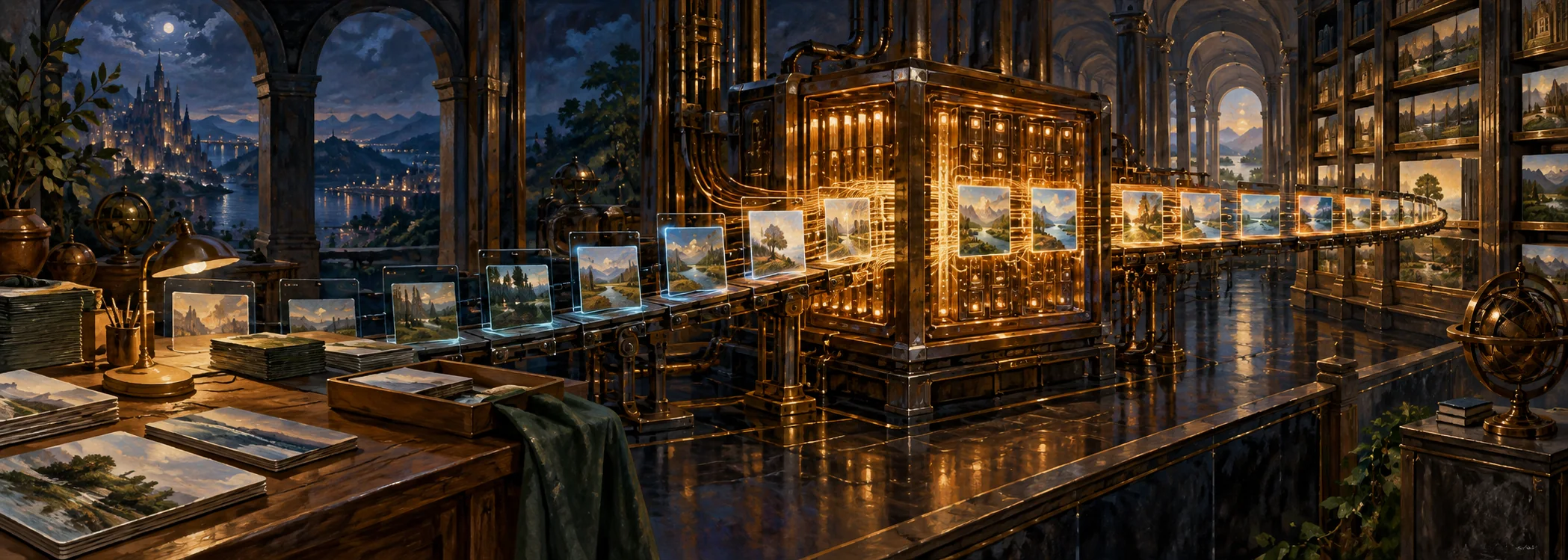 A naturalist oil painting representing making visual description practical.